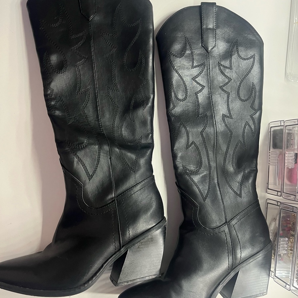 Black Leather Women's Boots